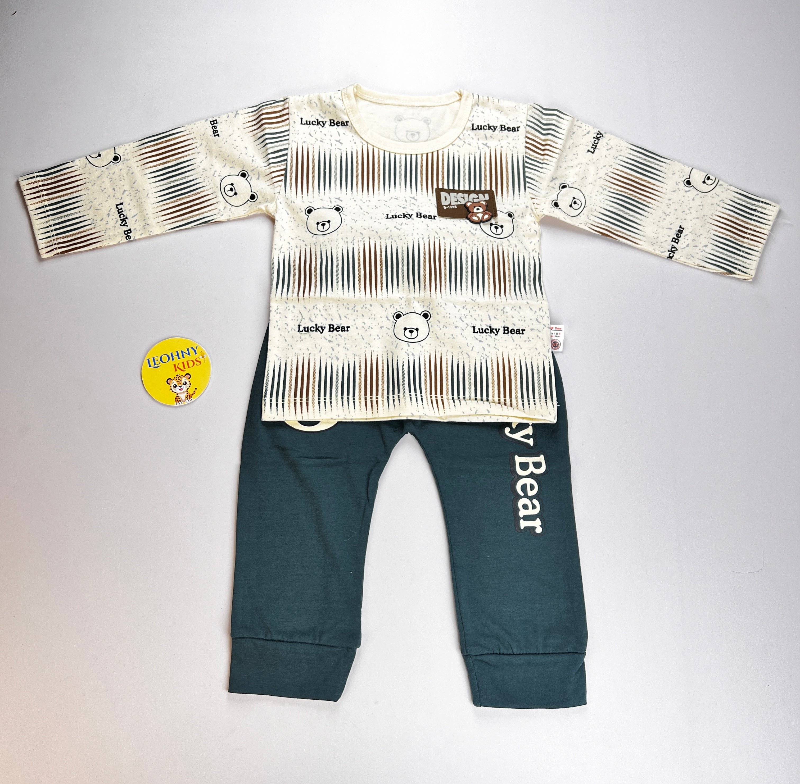 "Lucky Bear" 2-Piece Graphic Jogger Set