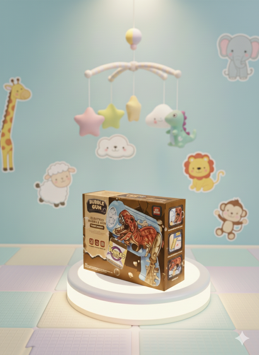 Dinosaur Bubble Gun – Electric Bubble Blaster Toy for Kids