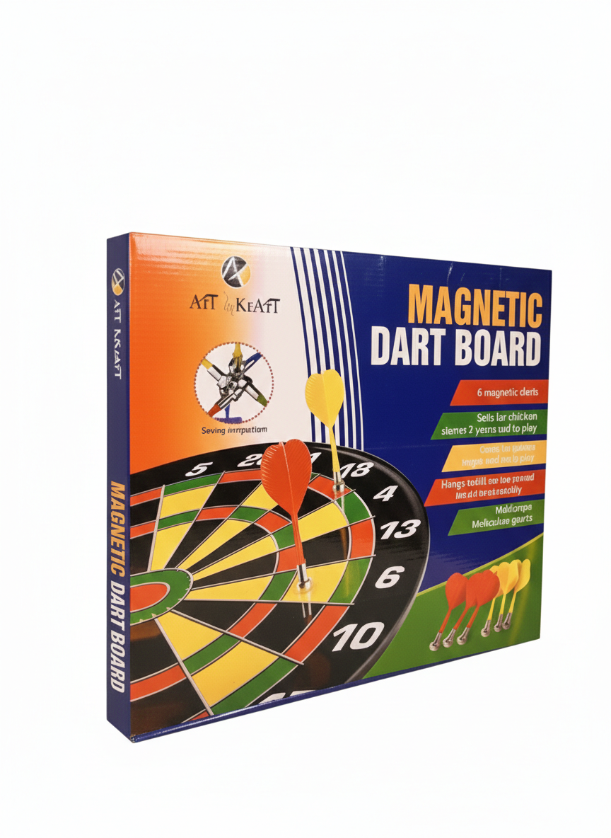 Magnetic Dart Board Game Set with 6 Safe Darts – Indoor & Outdoor Fun for Kids and Adults