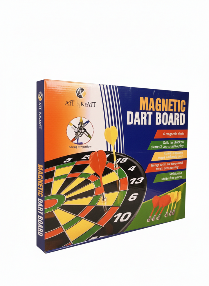 Magnetic Dart Board Game Set with 6 Safe Darts – Indoor & Outdoor Fun for Kids and Adults