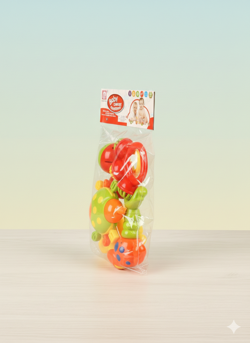 Baby Concert Infant Rattle & Teething Toy Set – Multi-Color Activity Toys Pack