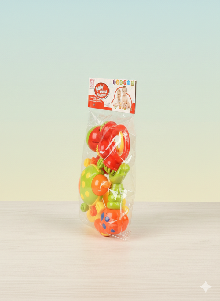 Baby Concert Infant Rattle & Teething Toy Set – Multi-Color Activity Toys Pack