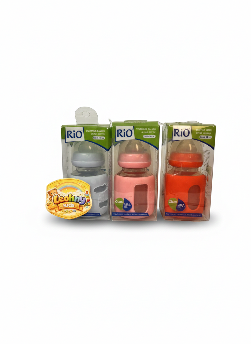 BPA-Free Glass Baby Feeding Bottle (With Silicone Cover)