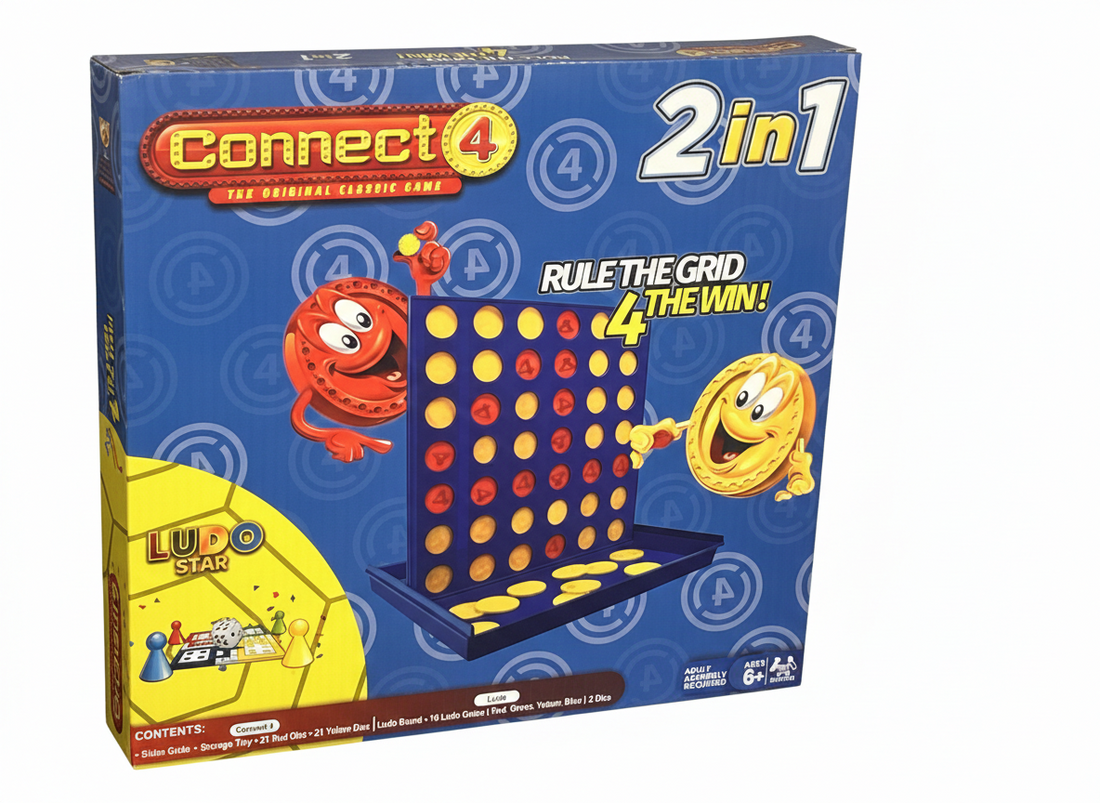 Connect 4 2-in-1 Board Game – Connect Four & Ludo Star | Family Game Set (Ages 6+)