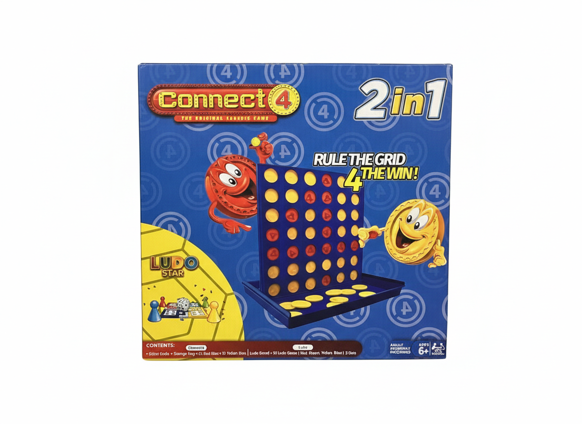 Connect 4 2-in-1 Board Game – Connect Four & Ludo Star | Family Game Set (Ages 6+)