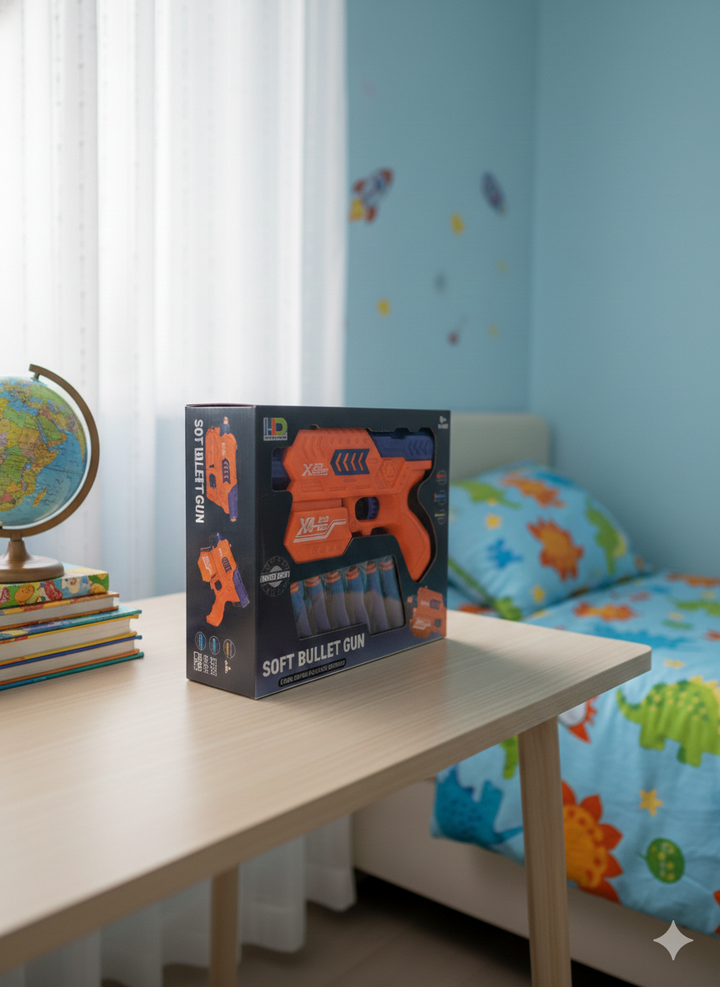 Soft Bullet Gun Toy for Kids – Foam Dart Blaster with Refill Bullets