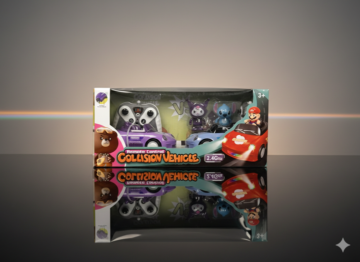 2.4GHz Remote Control Collision Vehicle Set – Interactive Cartoon Bumper Cars