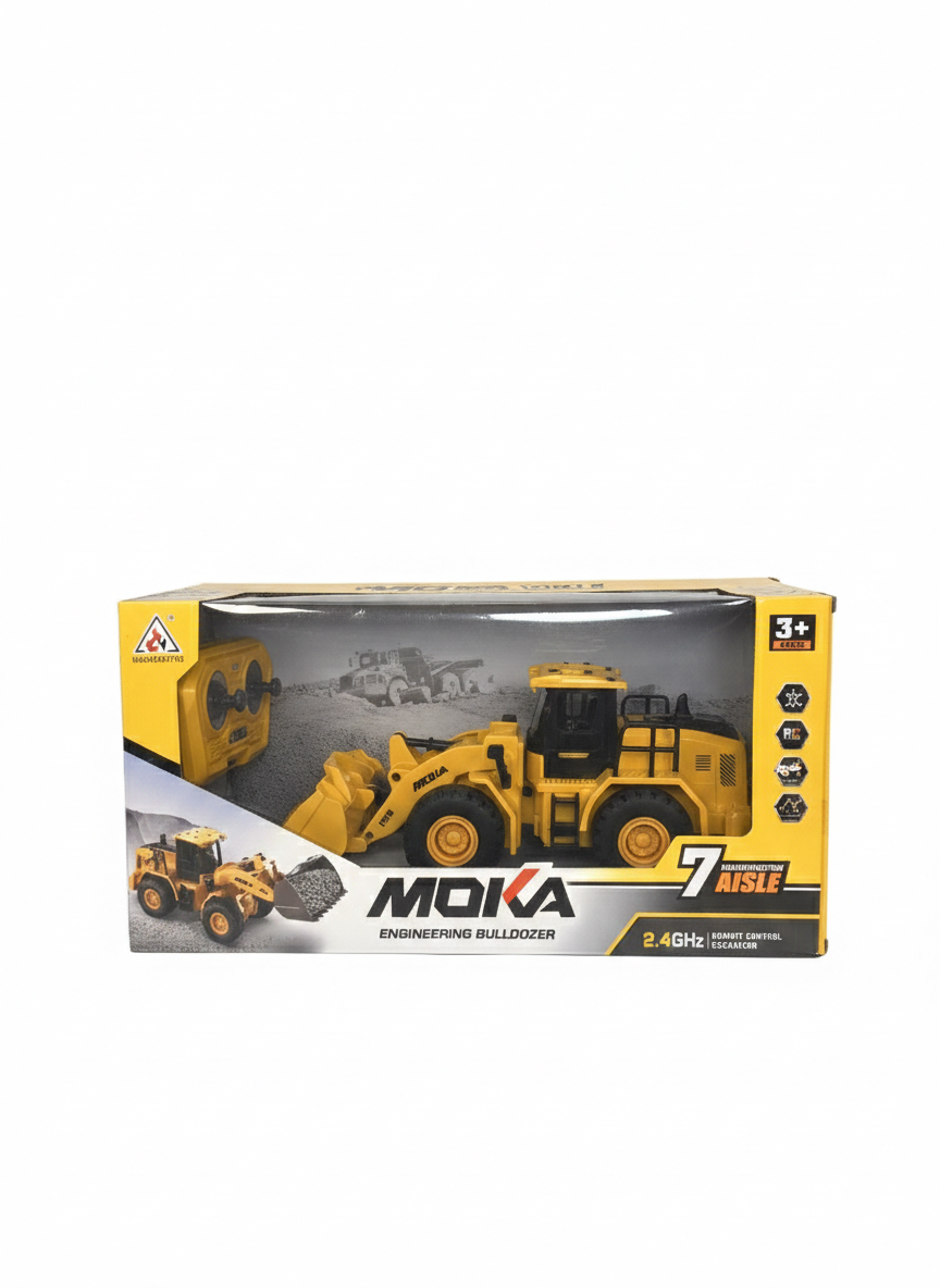 MOJKA Engineering Bulldozer RC – 2.4GHz Remote Control Construction Loader (3+ Years)