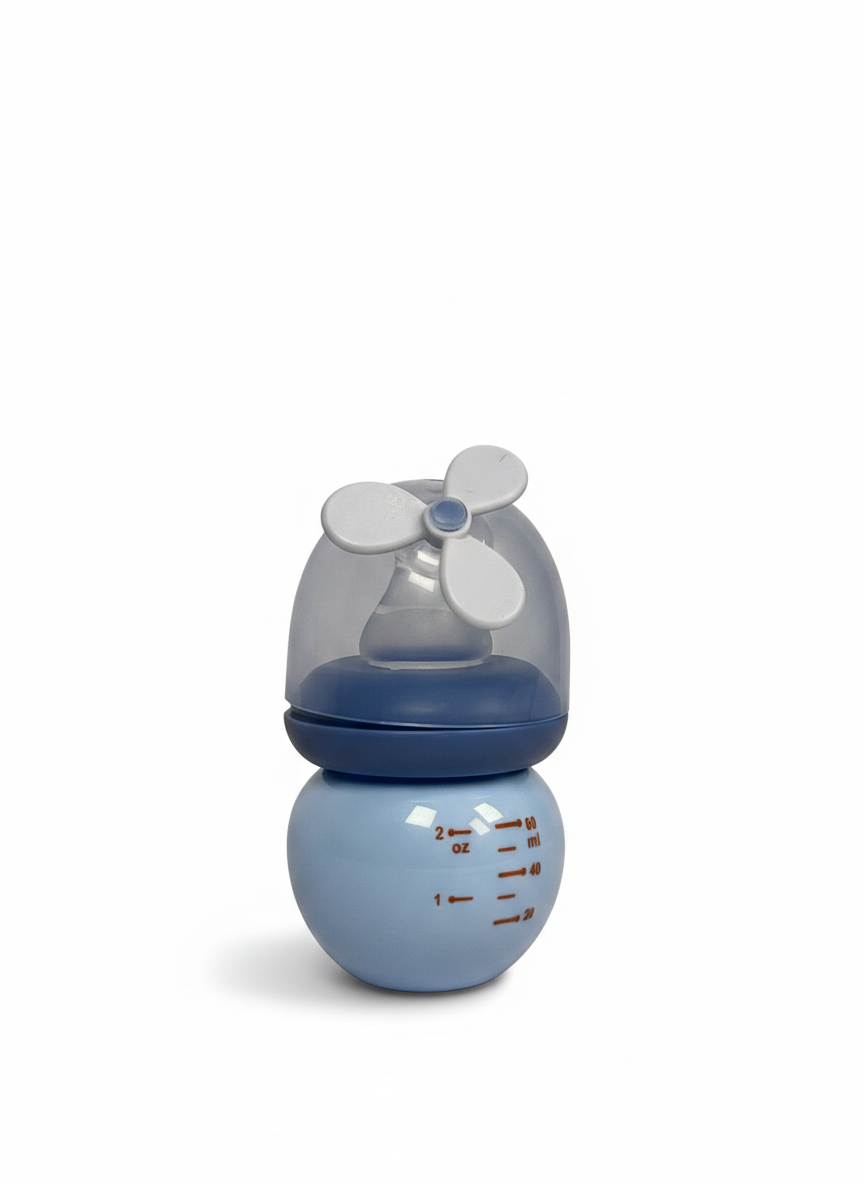 MiniTree Anti-Colic Baby Feeding Bottle with Protective Cap – 60ml (Blue)
