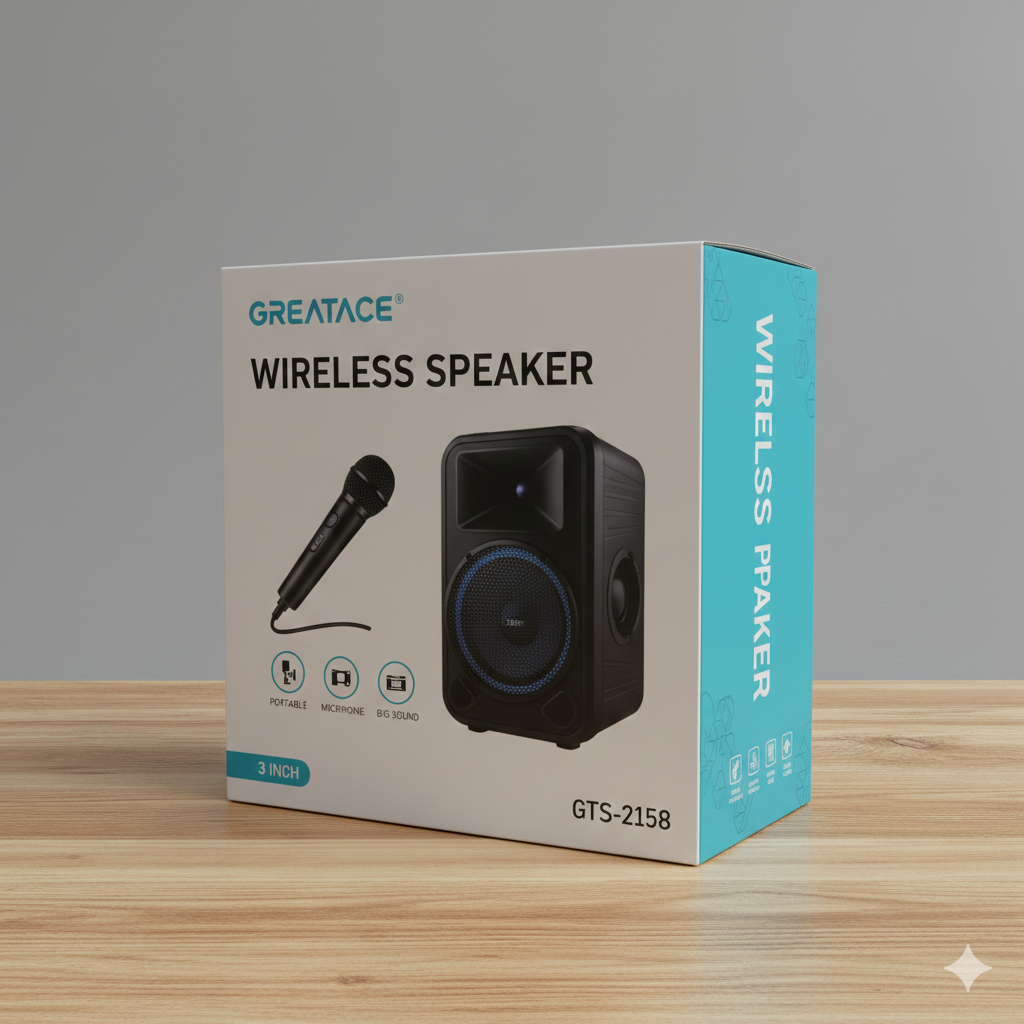 Greatace Wireless Speaker GTS-2158 – Portable 3-Inch Bluetooth Speaker with Microphone