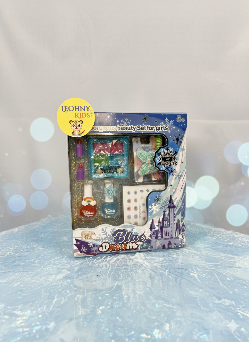Leohny Kids Gorgeous Beauty Set for Girls – Butterfly Princess & Blue Dream Makeup Kit (5+ Years)