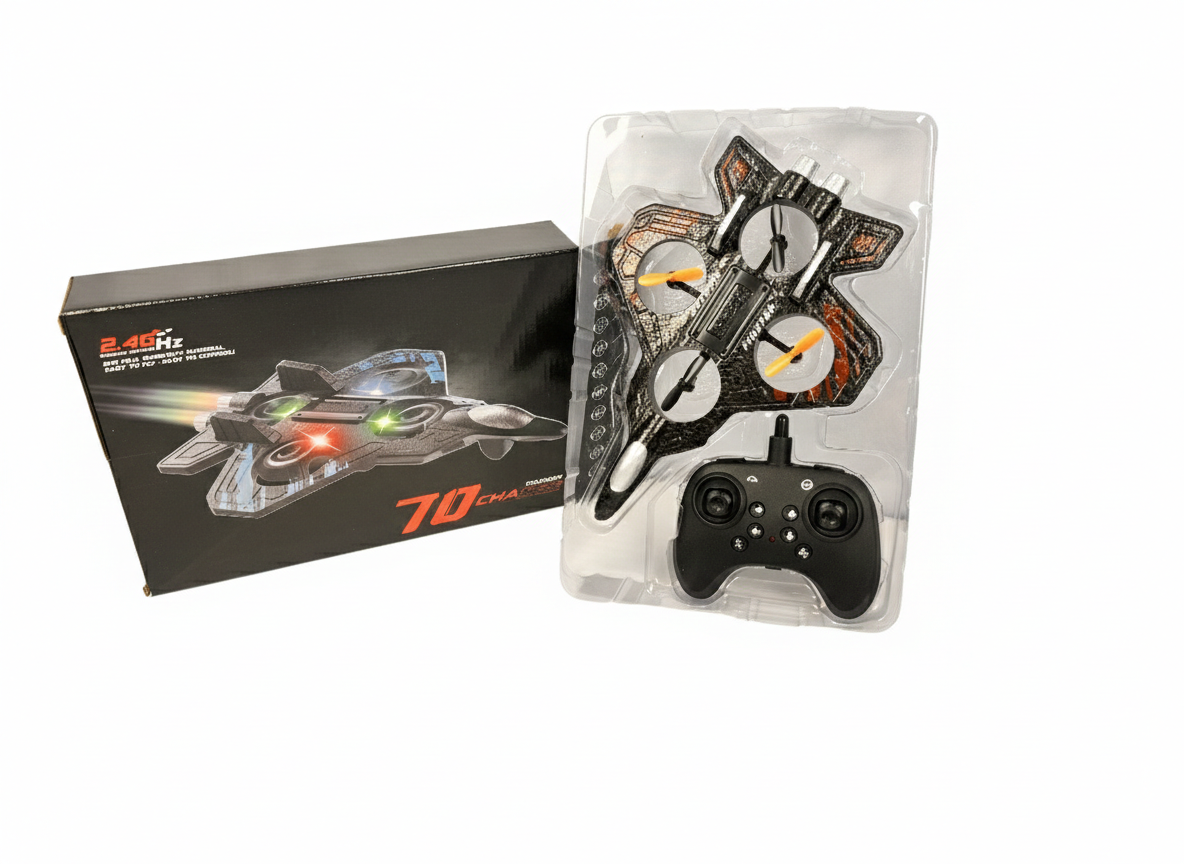 2.4GHz RC Jet Drone Toy – 70km/h High Speed Remote Control Aircraft with LED Lights