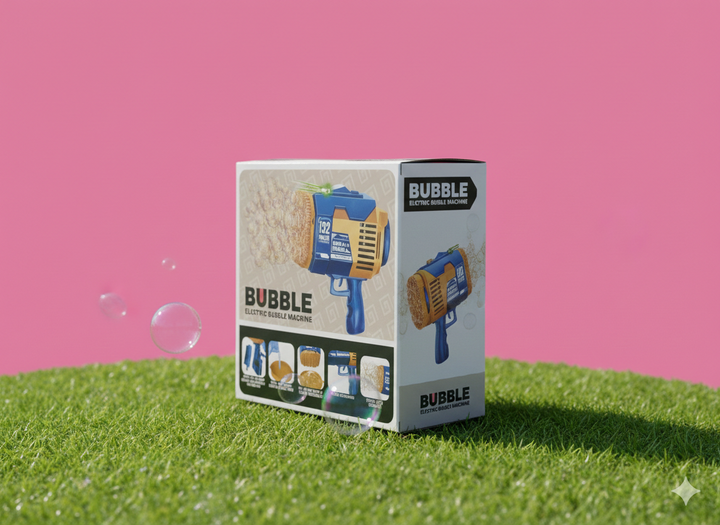 Electric Bubble Machine Gun for Kids – Automatic Bubble Blaster Toy