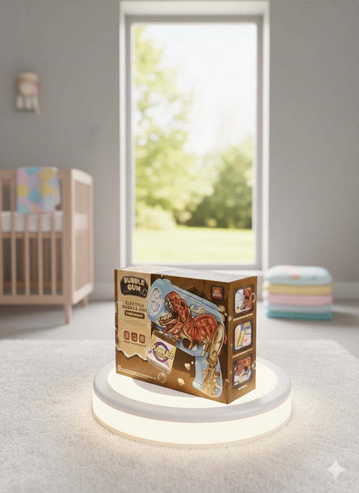 Dinosaur Bubble Gun – Electric Bubble Blaster Toy for Kids