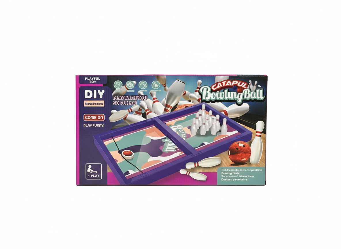 DIY Catapult Bowling Ball Game Set – Tabletop Mini Bowling Toy for Kids