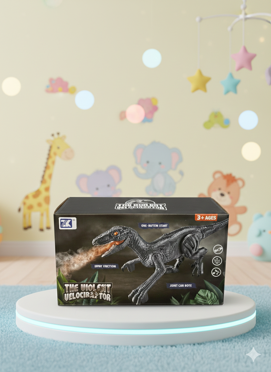 The Violent Velociraptor – Electric Walking Dinosaur with Spray & Light