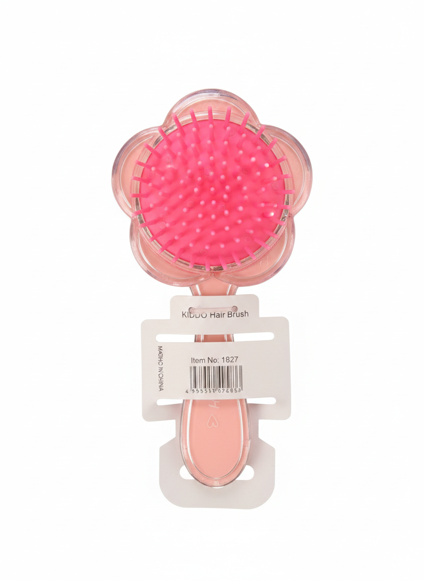 Kiddo Flower Glitter Hair Brush – Cute Bear Detangling Brush for Kids