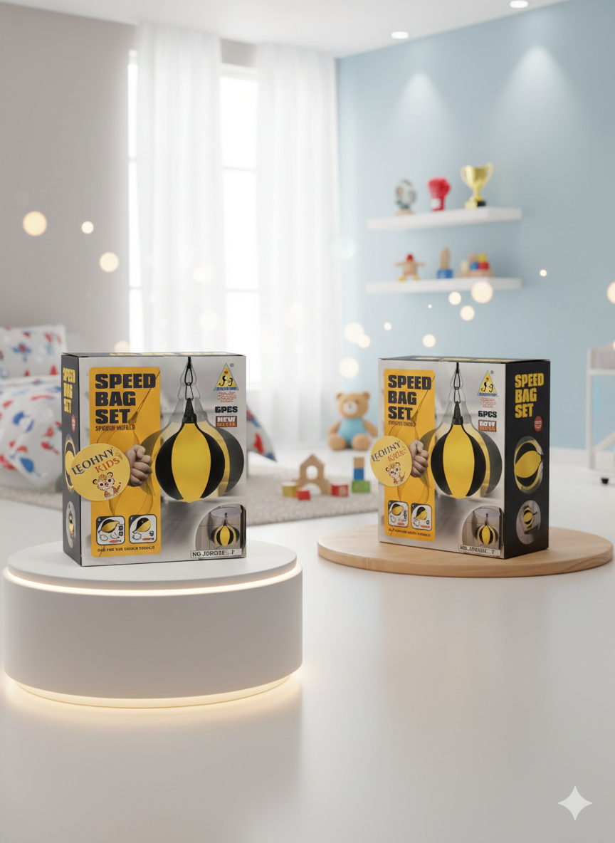 Speed Bag Set for Kids – Hanging Punching Ball with Soft Bullet Gun Darts