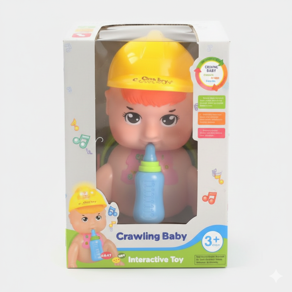 Baby’s Friends Crawling Baby Toy – Musical Light-Up Infant Crawling Toy with Helmet