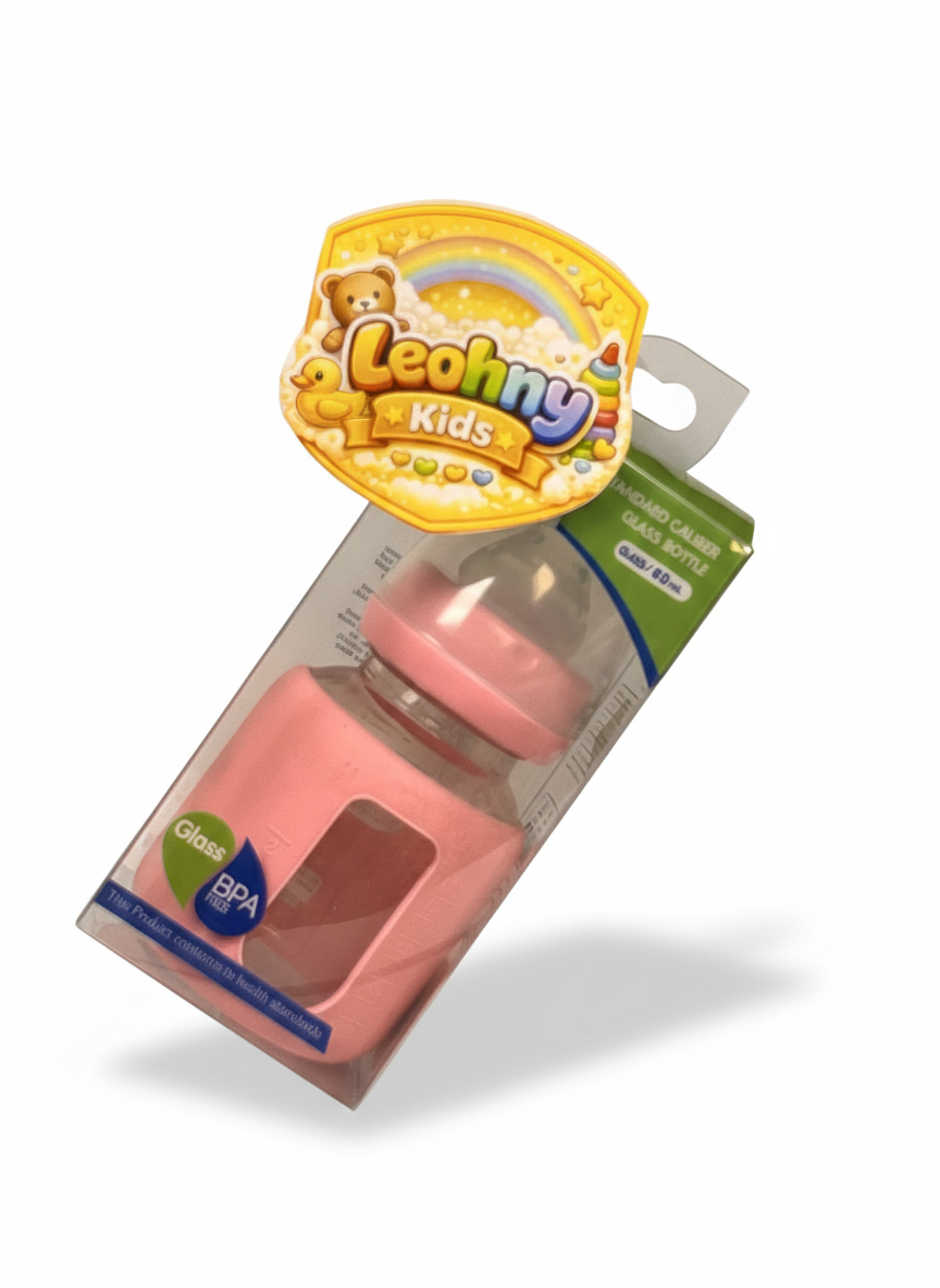 BPA-Free Glass Baby Feeding Bottle (With Silicone Cover)