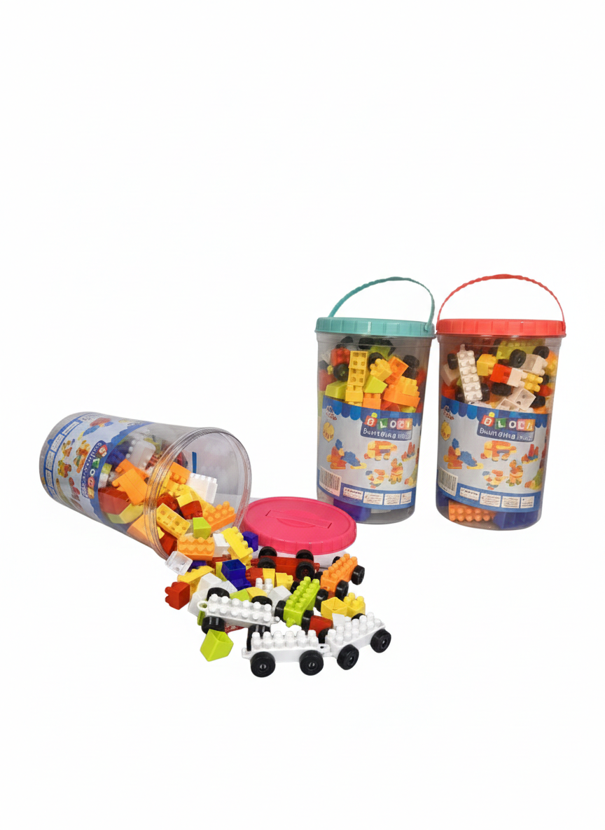 Kids Building Blocks Bucket Set – Creative Construction Toy with Storage Box