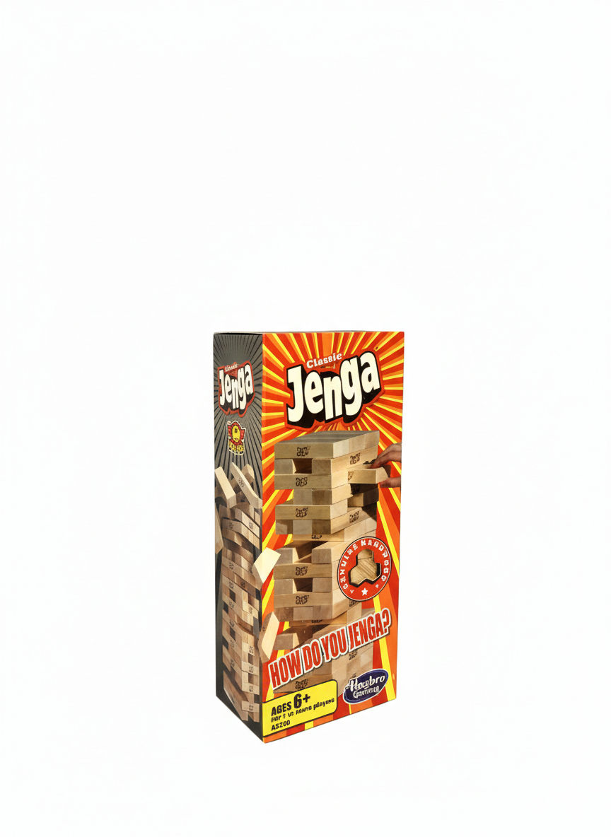 Classic Jenga Wooden Block Stacking Game – Family Fun Balance Game (Ages 6+)