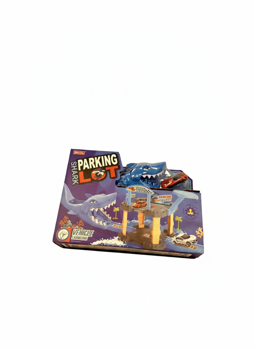 Shark Parking Lot Playset – Vehicle Launching Track with Shark Head & Mini Car (3+ Years)