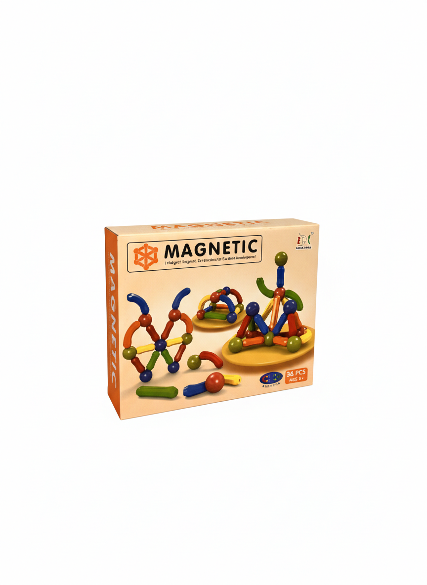 Magnetic Building Sticks & Balls Set – 36 PCS Educational Construction Toy (Ages 5+)