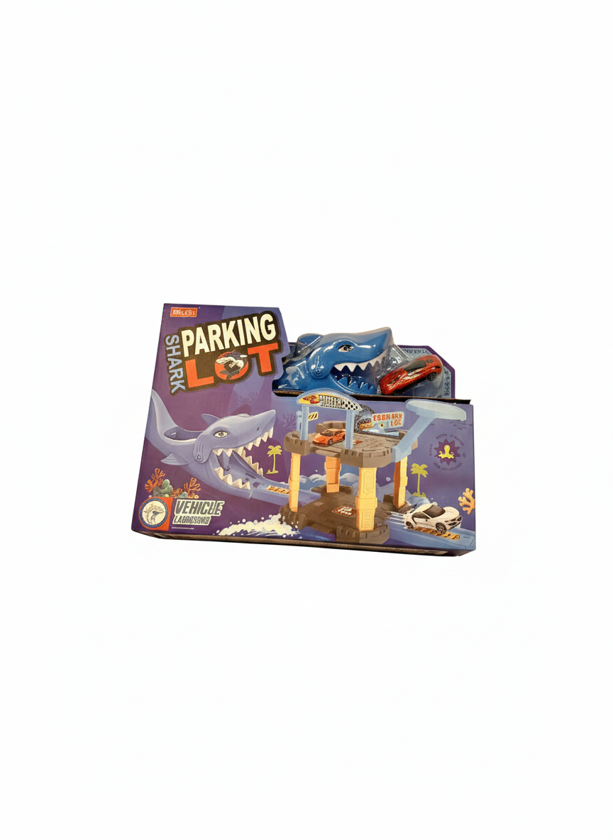 Shark Parking Lot Playset – Vehicle Launching Track with Shark Head & Mini Car (3+ Years)