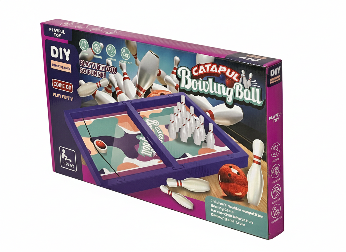 DIY Catapult Bowling Ball Game Set – Tabletop Mini Bowling Toy for Kids