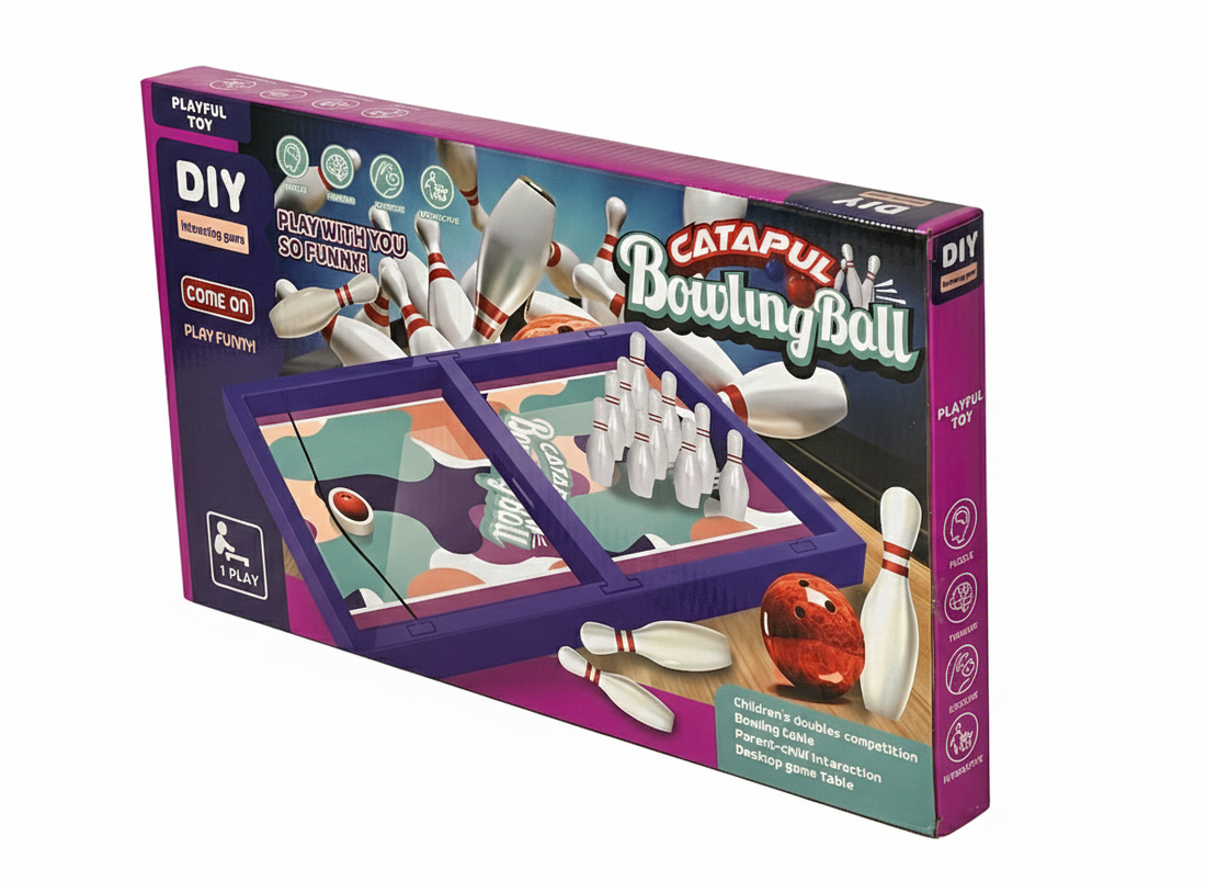 DIY Catapult Bowling Ball Game Set – Tabletop Mini Bowling Toy for Kids