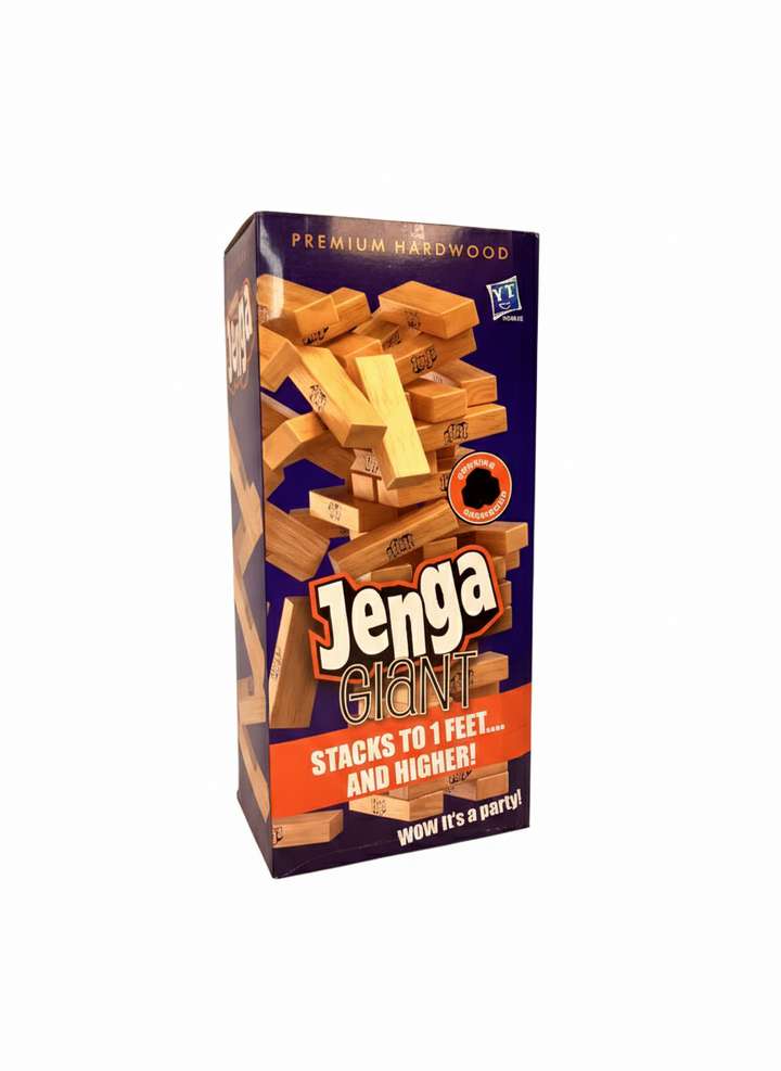 Jenga Giant Premium Hardwood Block Game – Stacks to 1 Feet and Higher