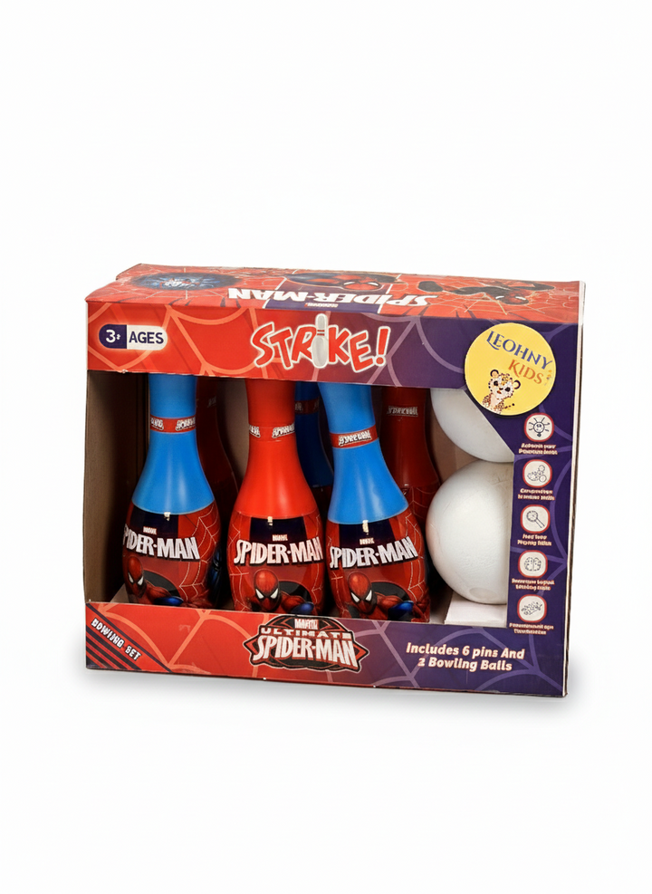Spider-Man Kids Bowling Set – 6 Pins with 2 Balls | Indoor Strike Game (Ages 3+)