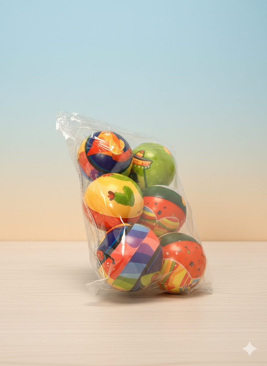 Colorful Printed Soft Play Balls for Kids – 6 Piece Lightweight Toy Ball Set