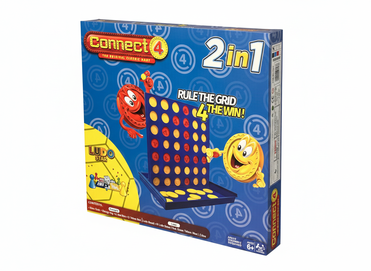 Connect 4 2-in-1 Board Game – Connect Four & Ludo Star | Family Game Set (Ages 6+)