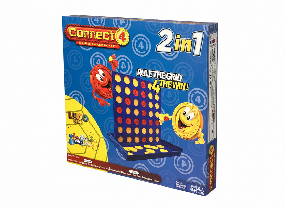 Connect 4 2-in-1 Board Game – Connect Four & Ludo Star | Family Game Set (Ages 6+)