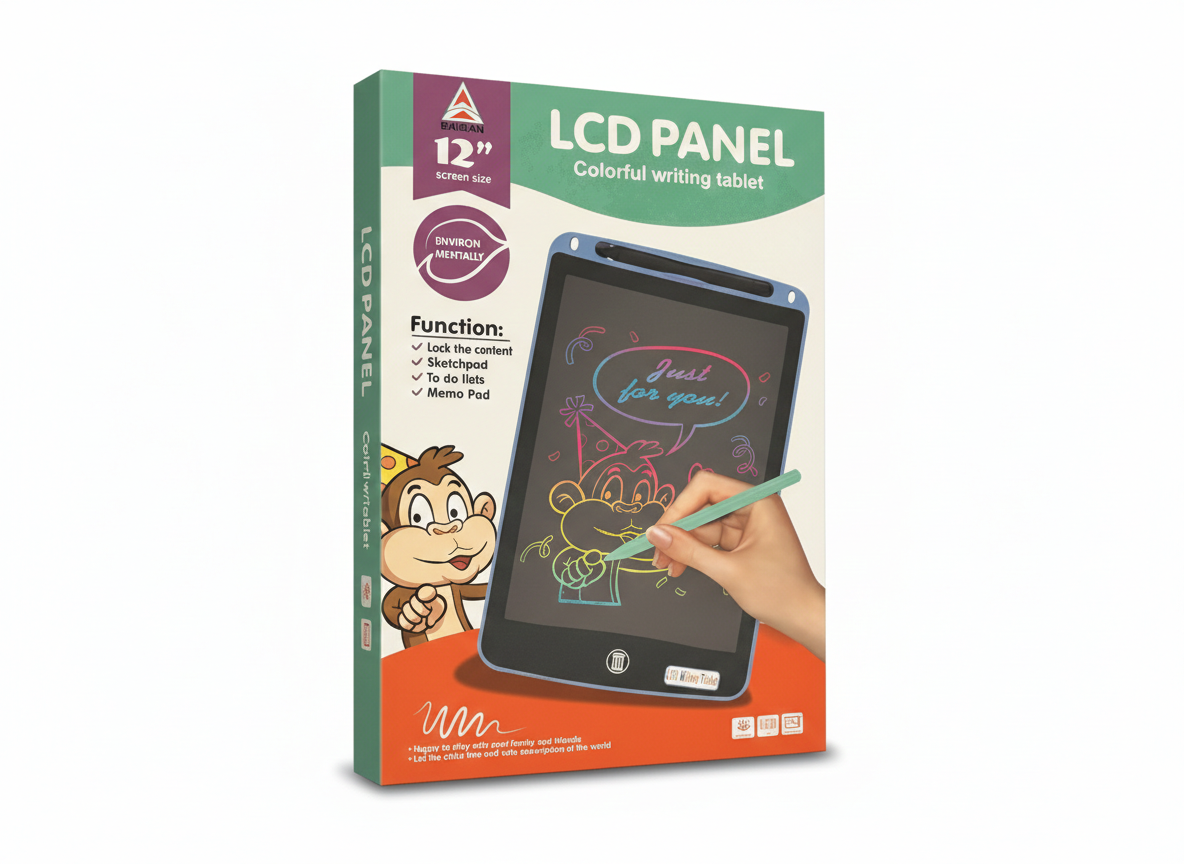 12 Inch LCD Panel Colorful Writing Tablet for Kids – Digital Drawing & Memo Board