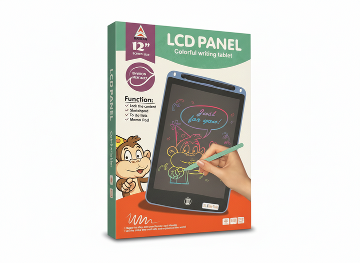 12 Inch LCD Panel Colorful Writing Tablet for Kids – Digital Drawing & Memo Board