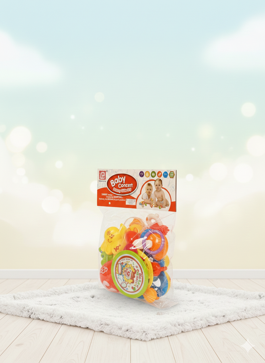 Baby Concert Infant Rattle & Activity Toy Set – Multi-Color Educational Toys Pack
