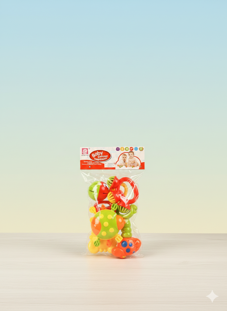 Baby Concert Infant Rattle & Teething Toy Set – Multi-Color Activity Toys Pack