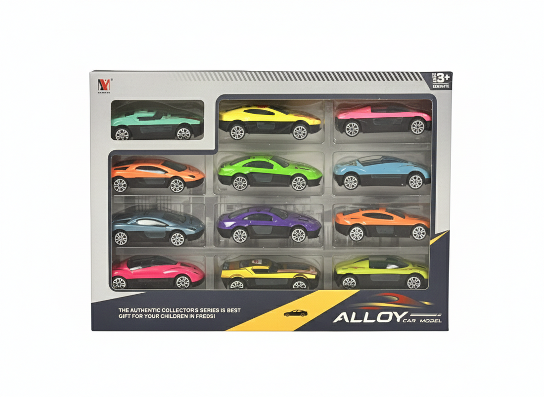 Alloy Car Model Die-Cast Sports Car – Single Piece & 12-Piece Gift Set (3+ Ages)