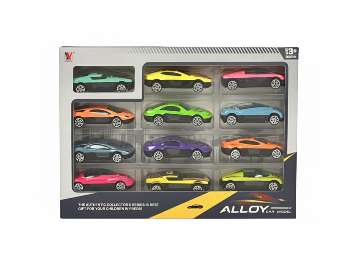 Alloy Car Model Die-Cast Sports Car – Single Piece & 12-Piece Gift Set (3+ Ages)
