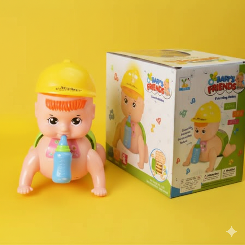 Baby’s Friends Crawling Baby Toy – Musical Light-Up Infant Crawling Toy with Helmet