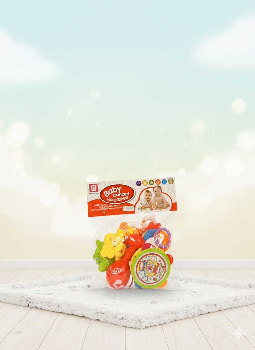 Baby Concert Infant Rattle & Activity Toy Set – Multi-Color Educational Toys Pack