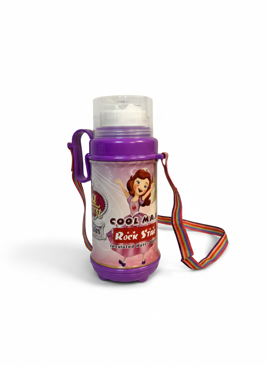Kids Insulated Water Bottle with Strap – Cool Rock Star Design