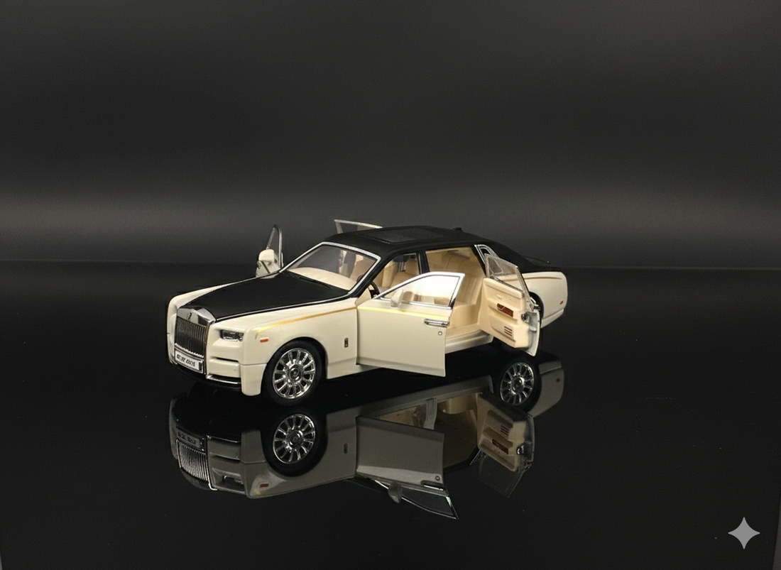 Rolls-Royce Phantom White Die-Cast Model Car – Sound & Light Pull Back Series (1:24 Scale)