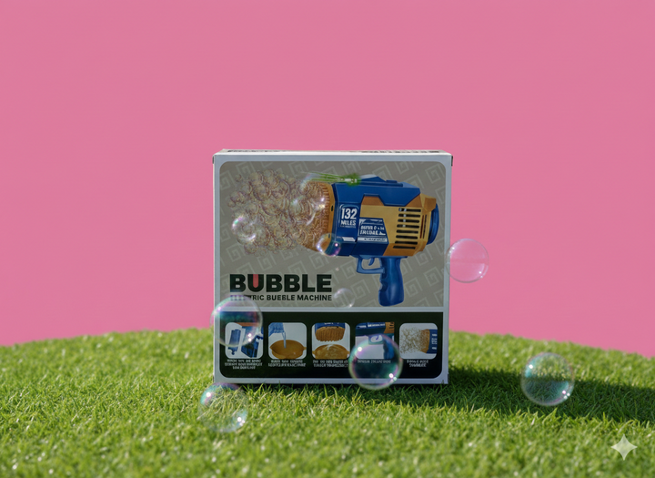 Electric Bubble Machine Gun for Kids – Automatic Bubble Blaster Toy