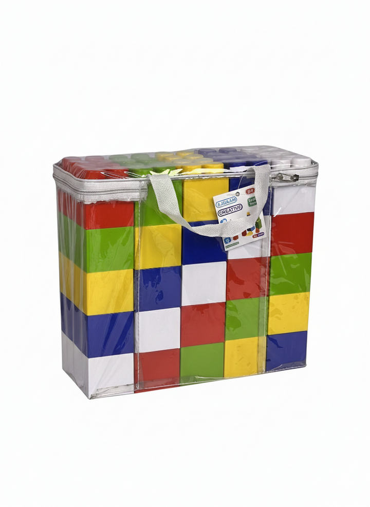 Creative Large Building Blocks Set for Kids – Colorful Jumbo Construction Bricks with Storage Bag