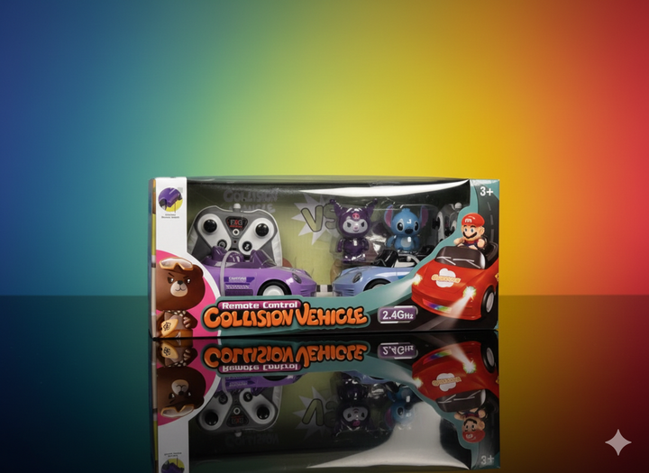 2.4GHz Remote Control Collision Vehicle Set – Interactive Cartoon Bumper Cars