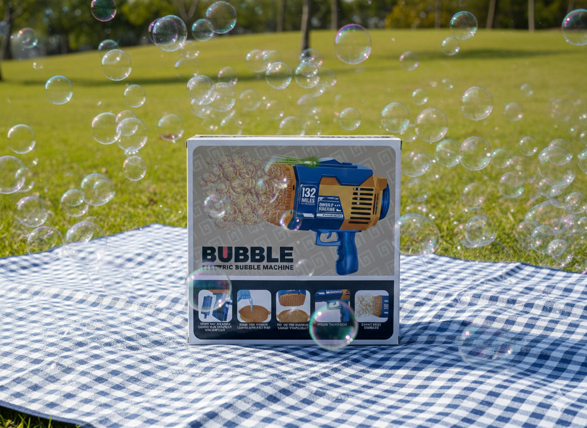 Electric Bubble Machine Gun for Kids – Automatic Bubble Blaster Toy